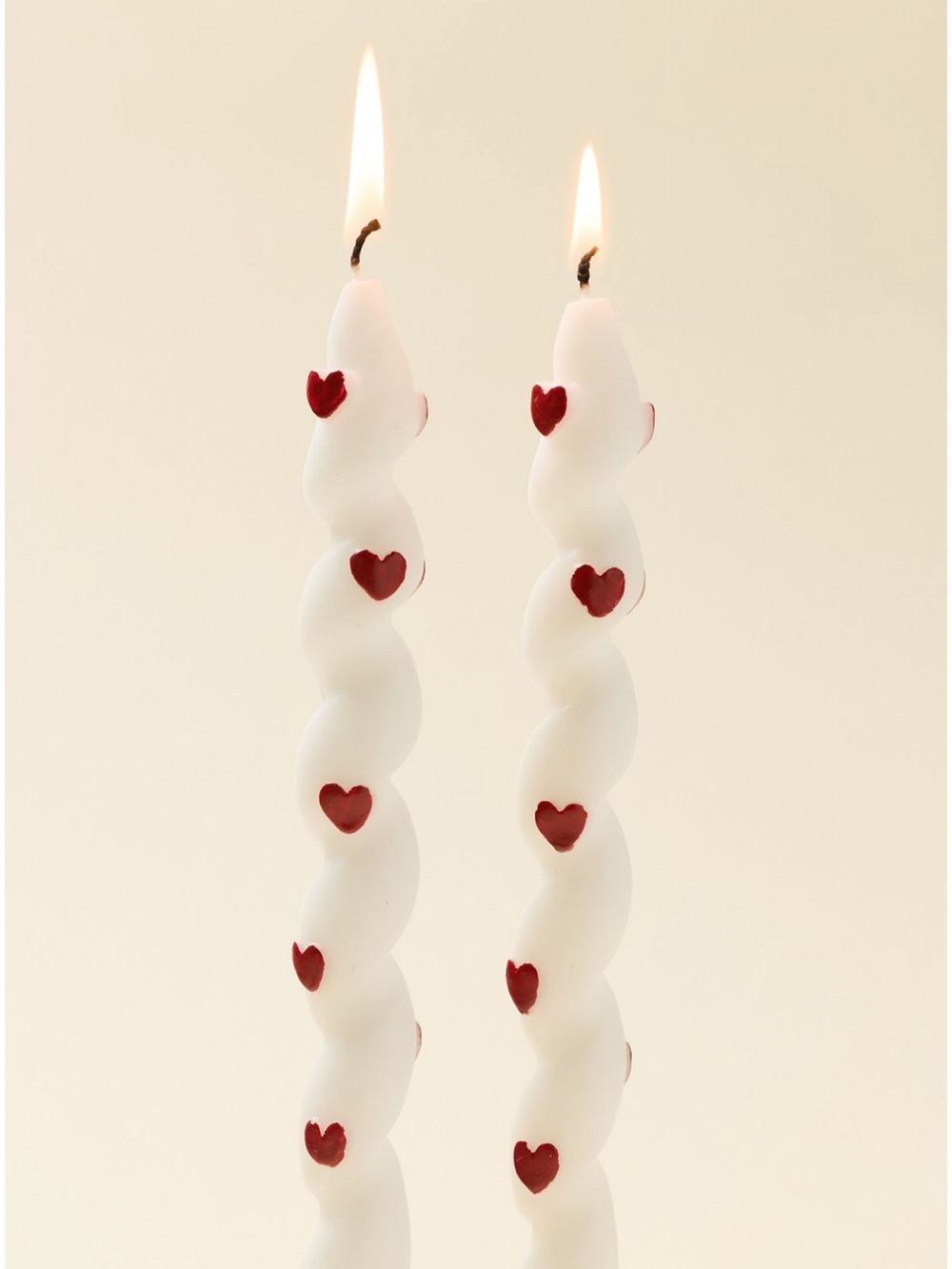 Twist Taper Candle Set For Love & Lemons Home Collection | Red Hearts | Urban |